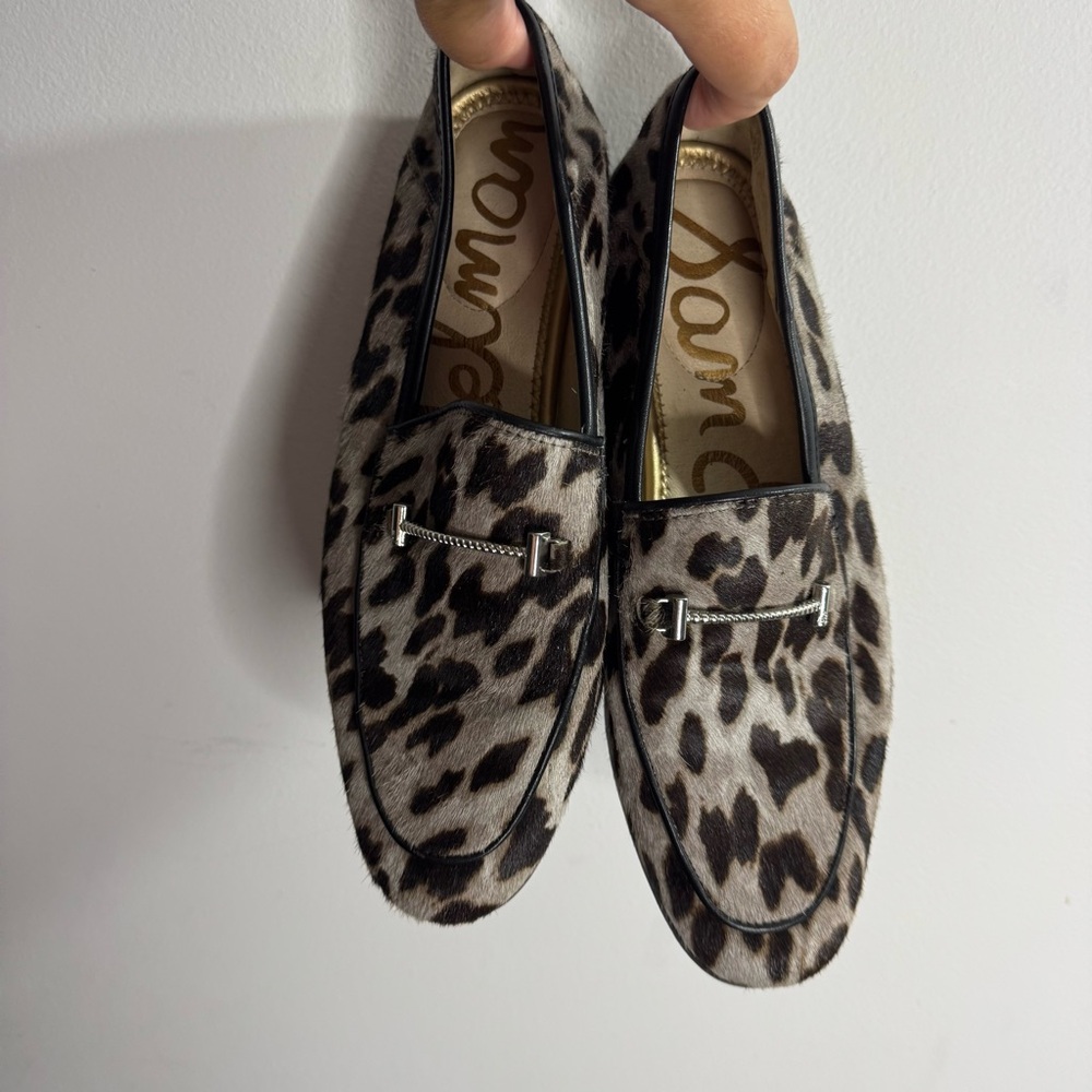 Sam Edelman Lior Leopard Calf Hair Loafers Horsebit Flats 7M